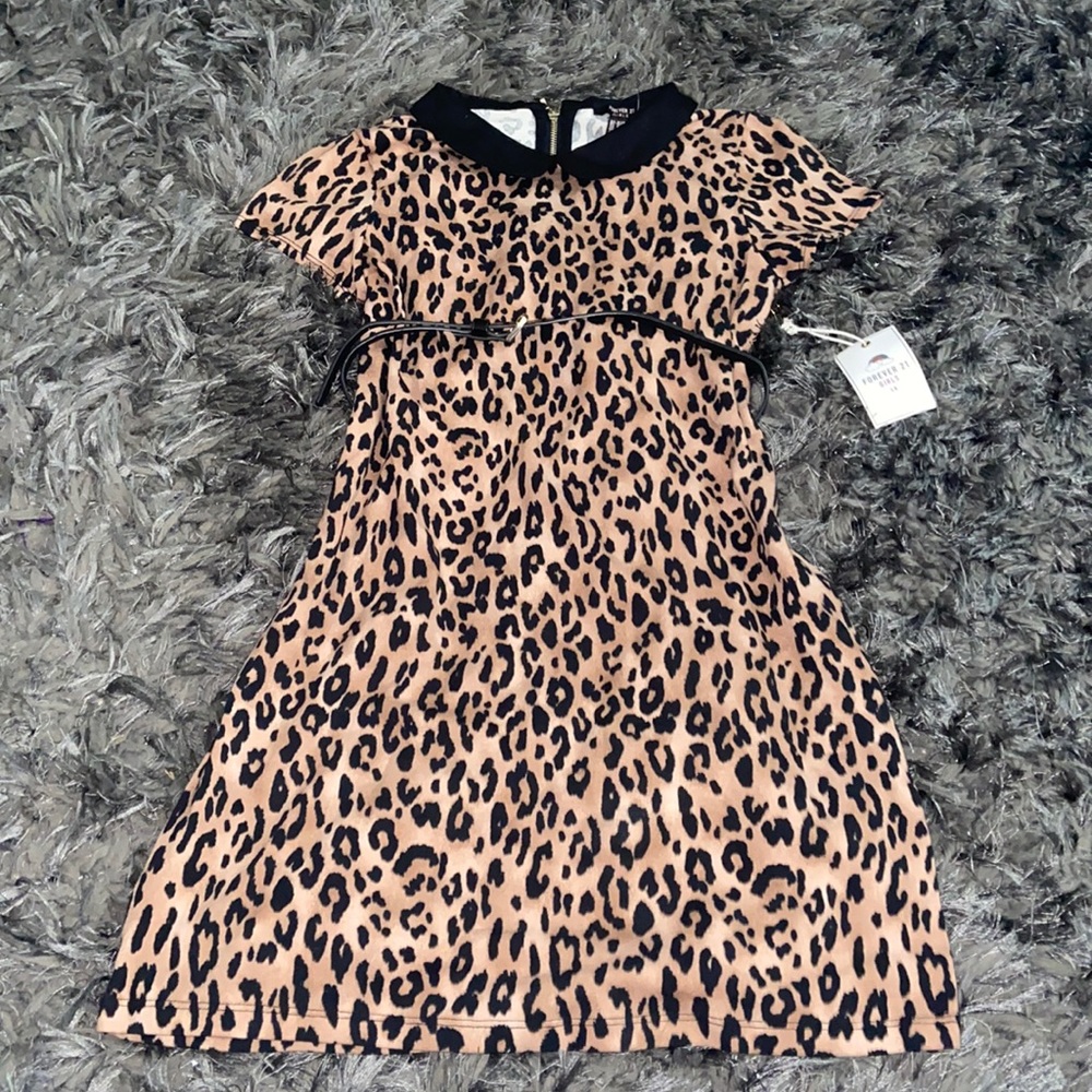 COPY - Girls leopard collard dress